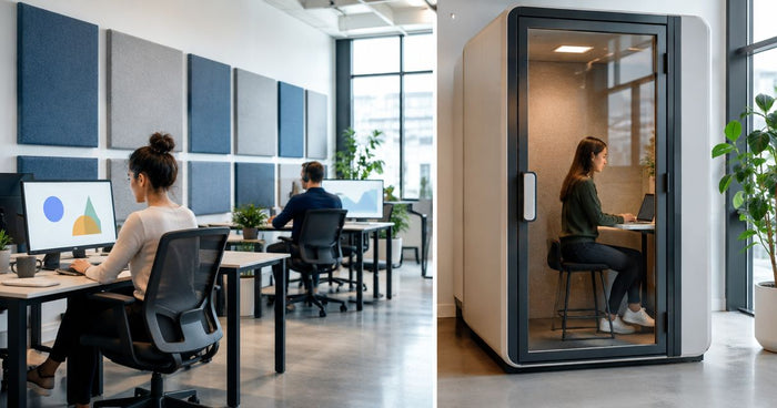 Acoustic panels or office pods: which fixes open-plan noise?