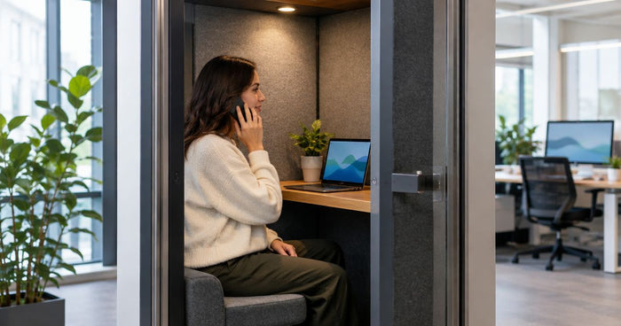 What is a speech privacy rating for an office booth?