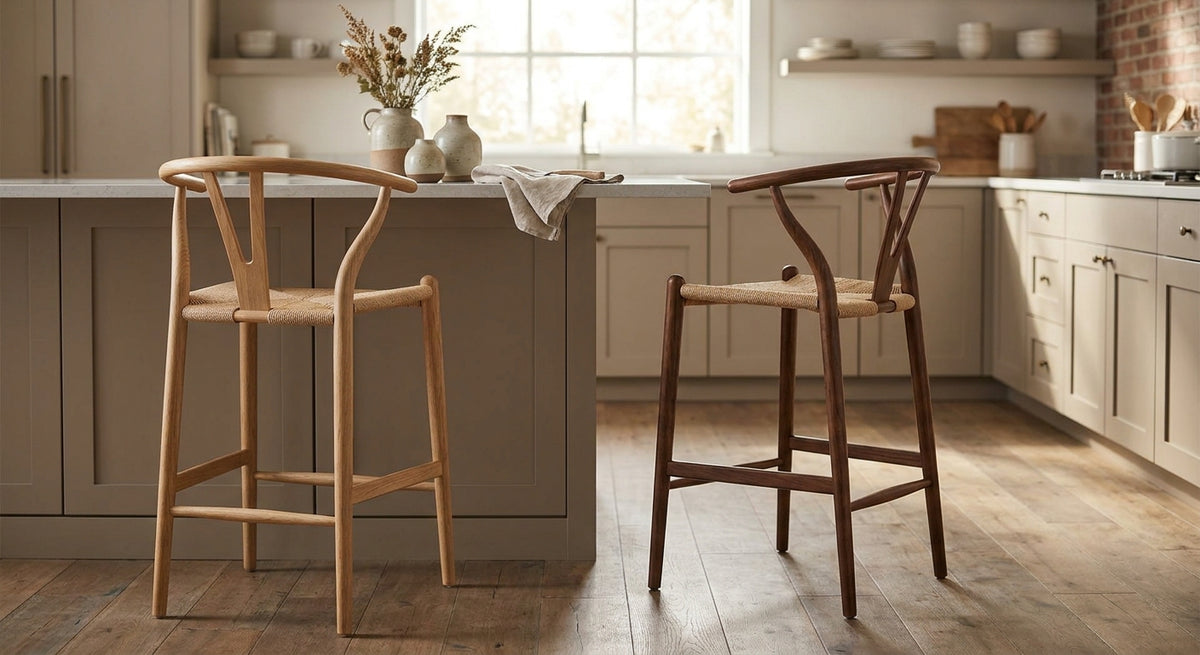 Wishbone Bar Stool Replica UK 2026: Oak or Walnut