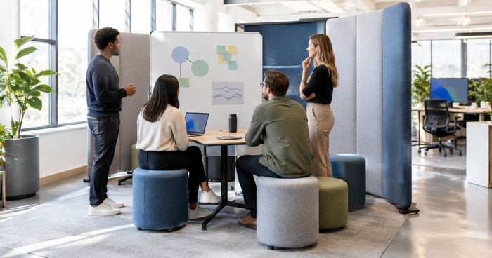 Configuring modular office furniture for flexible meetings