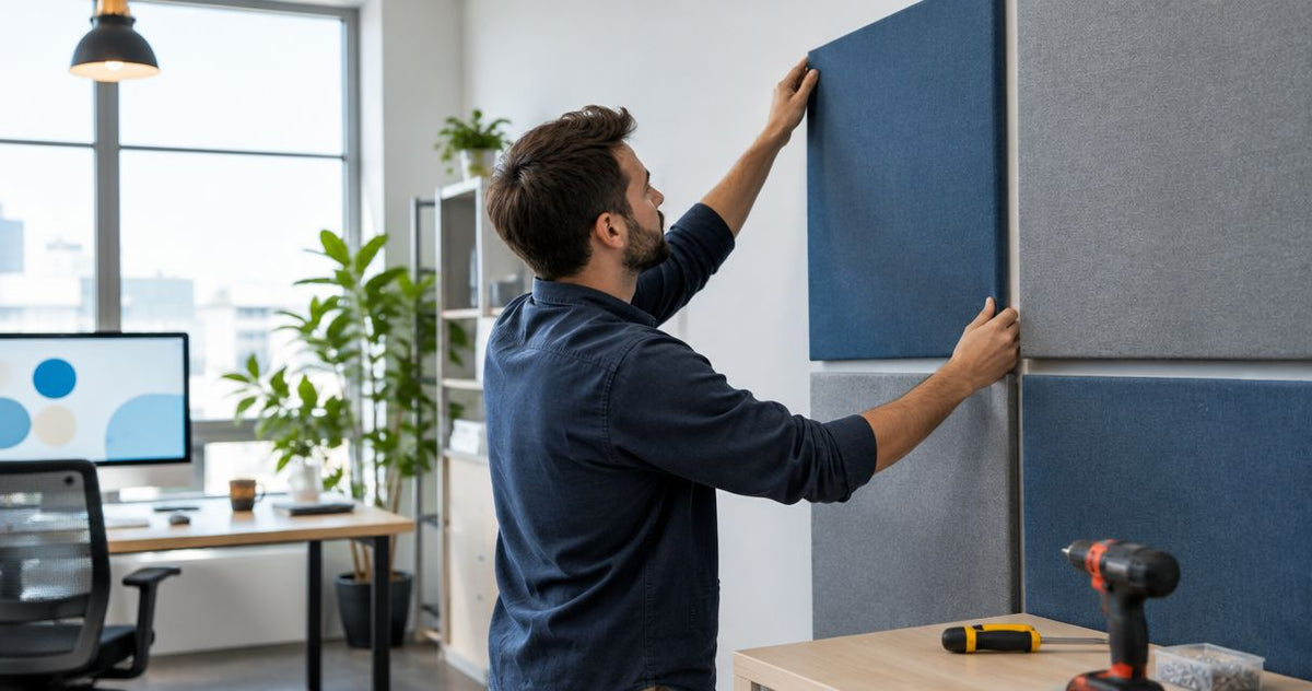 How to hang acoustic wall panels in an office