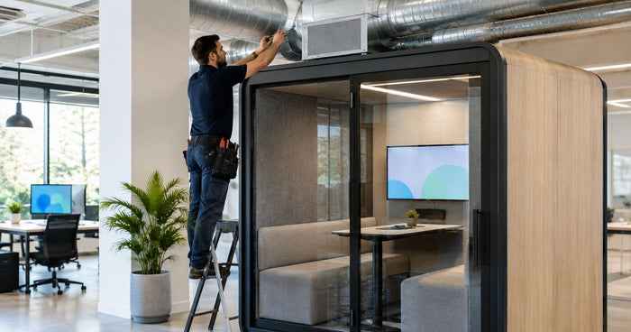 How to connect an acoustic meeting pod to office HVAC