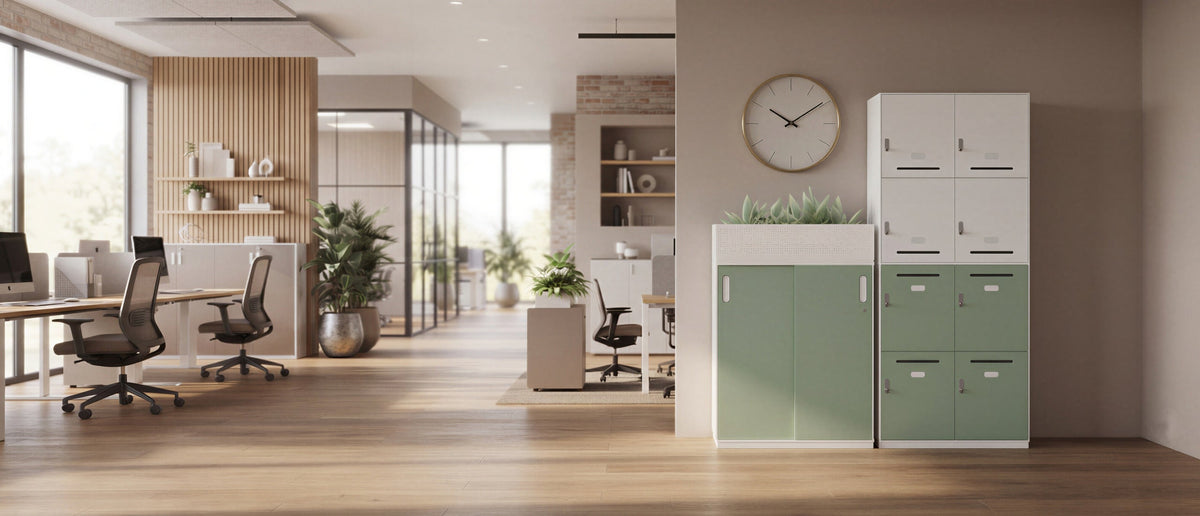 Quell Omni-kontormøbler i showroomet i Clerkenwell, London