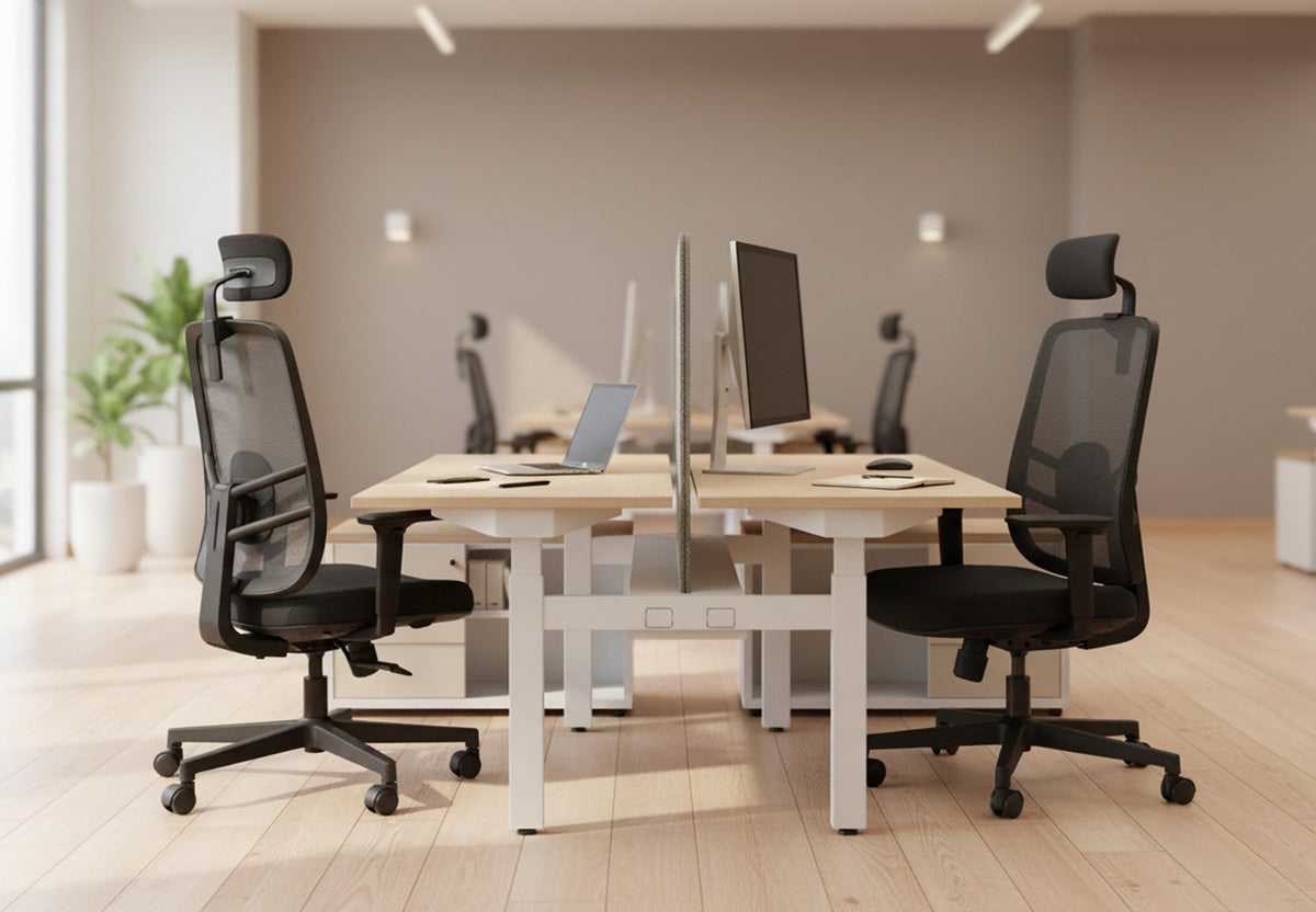 Quell Omni workspace furniture in the Clerkenwell, London showroom