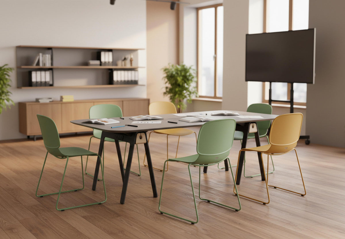 Quell Omni workspace furniture in the Clerkenwell, London showroom