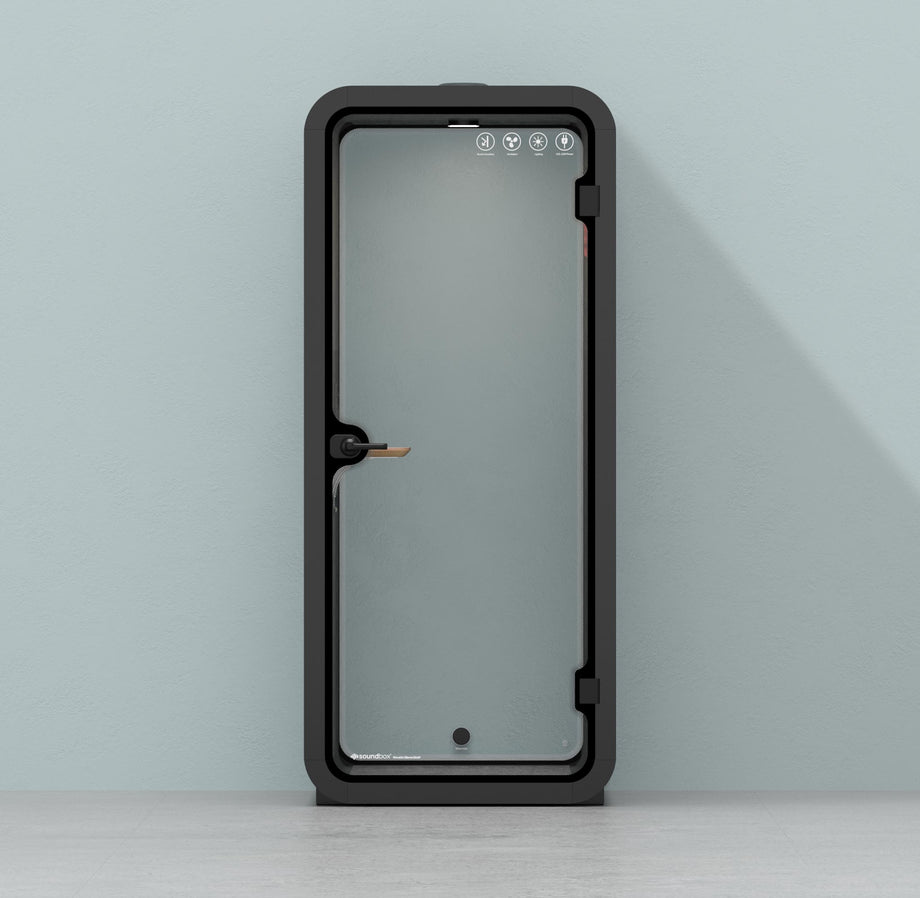 Office Pod Quell AcousticCharcoal / No Furniture | Upgraded Device Shelf / Dark Grey