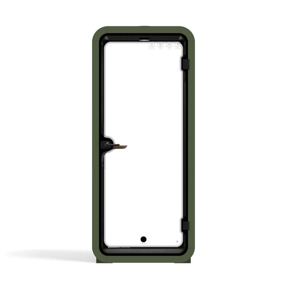 Office Pod Quell AcousticGreen / No Furniture | Upgraded Device Shelf / Dark Grey