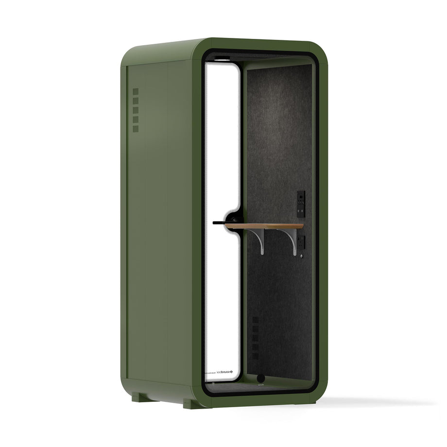 Office Pod Quell AcousticGreen / No Furniture | Upgraded Device Shelf / Dark Grey
