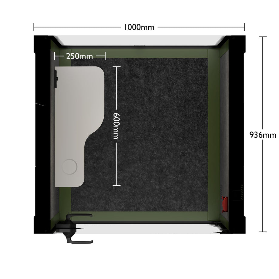 Office Pod Quell AcousticGreen / No Furniture / Dark Grey