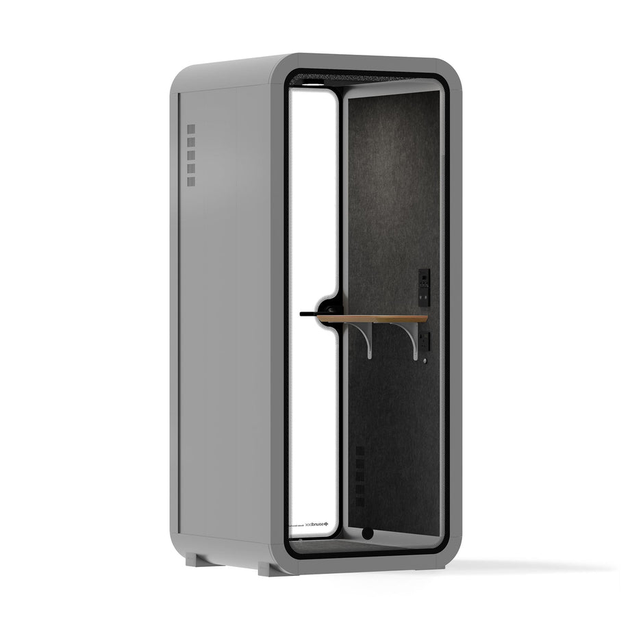 Office Pod Quell AcousticLight Grey / No Furniture | Upgraded Device Shelf / Dark Grey