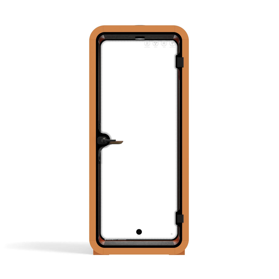 Office Pod Quell AcousticOrange / No Furniture | Upgraded Device Shelf / Dark Grey