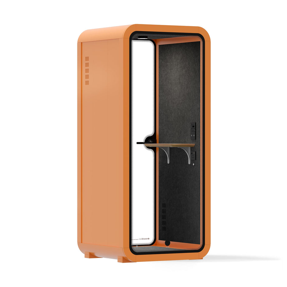 Office Pod Quell AcousticOrange / No Furniture | Upgraded Device Shelf / Dark Grey