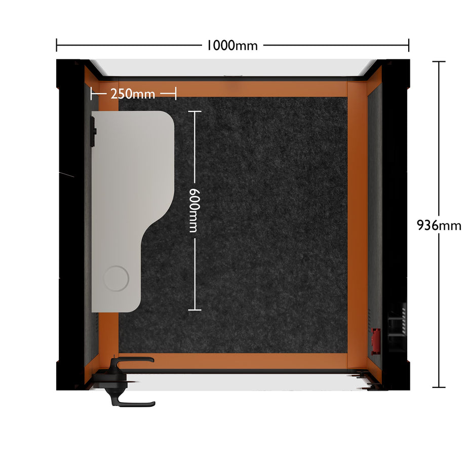 Office Pod Quell AcousticOrange / No Furniture / Dark Grey