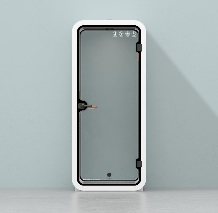 Office Pod Quell AcousticWhite / No Furniture | Upgraded Device Shelf / Dark Grey