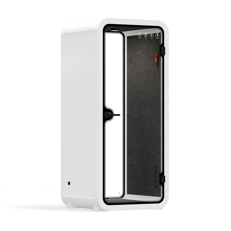 Office Pod Quell AcousticWhite / No Furniture | Upgraded Device Shelf / Dark Grey