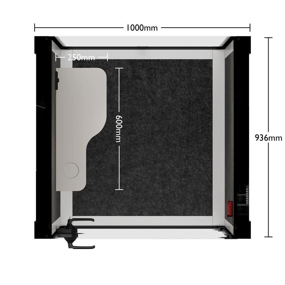 Office Pod Quell AcousticWhite / No Furniture / Dark Grey