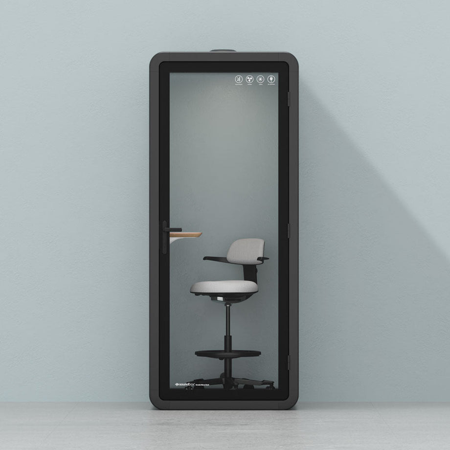 Office Pod Quell+ AcousticCharcoal / With Furniture / Dark Grey
