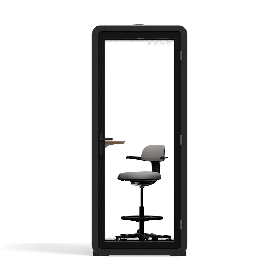 Office Pod Quell+ AcousticCharcoal / With Furniture / Dark Grey