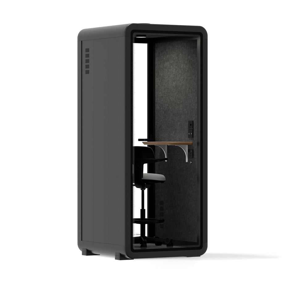 Office Pod Quell+ AcousticCharcoal / With Furniture / Dark Grey