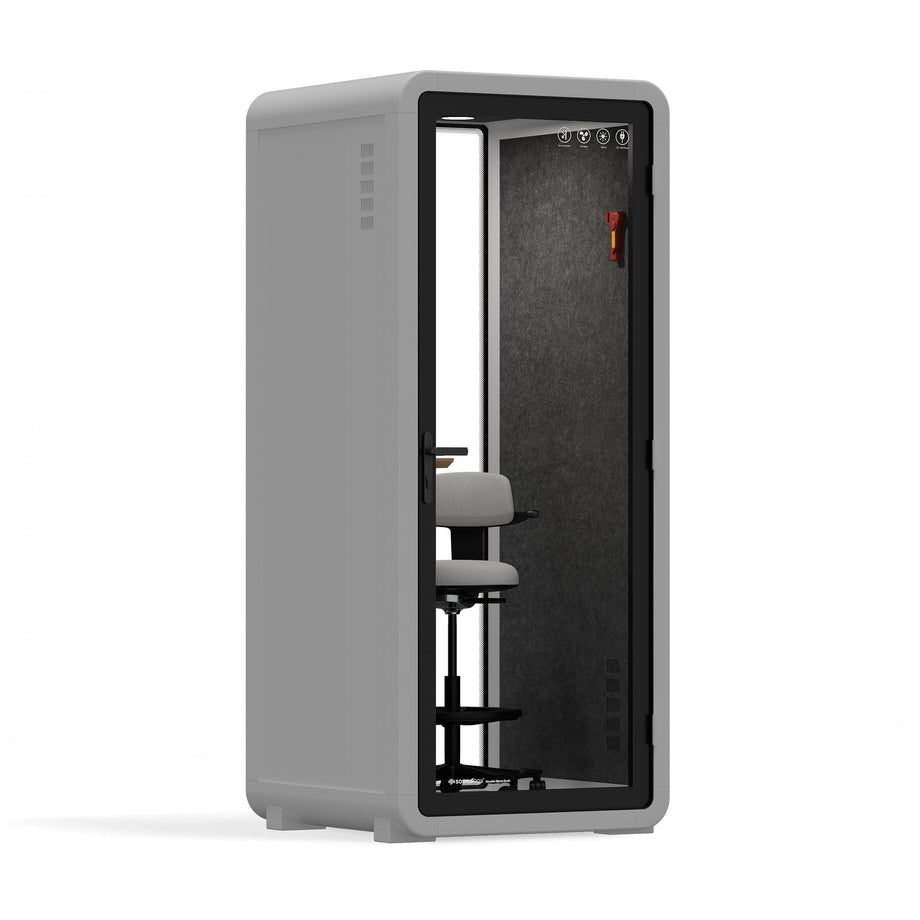 Office Pod Quell+ AcousticLight Grey / With Furniture / Dark Grey