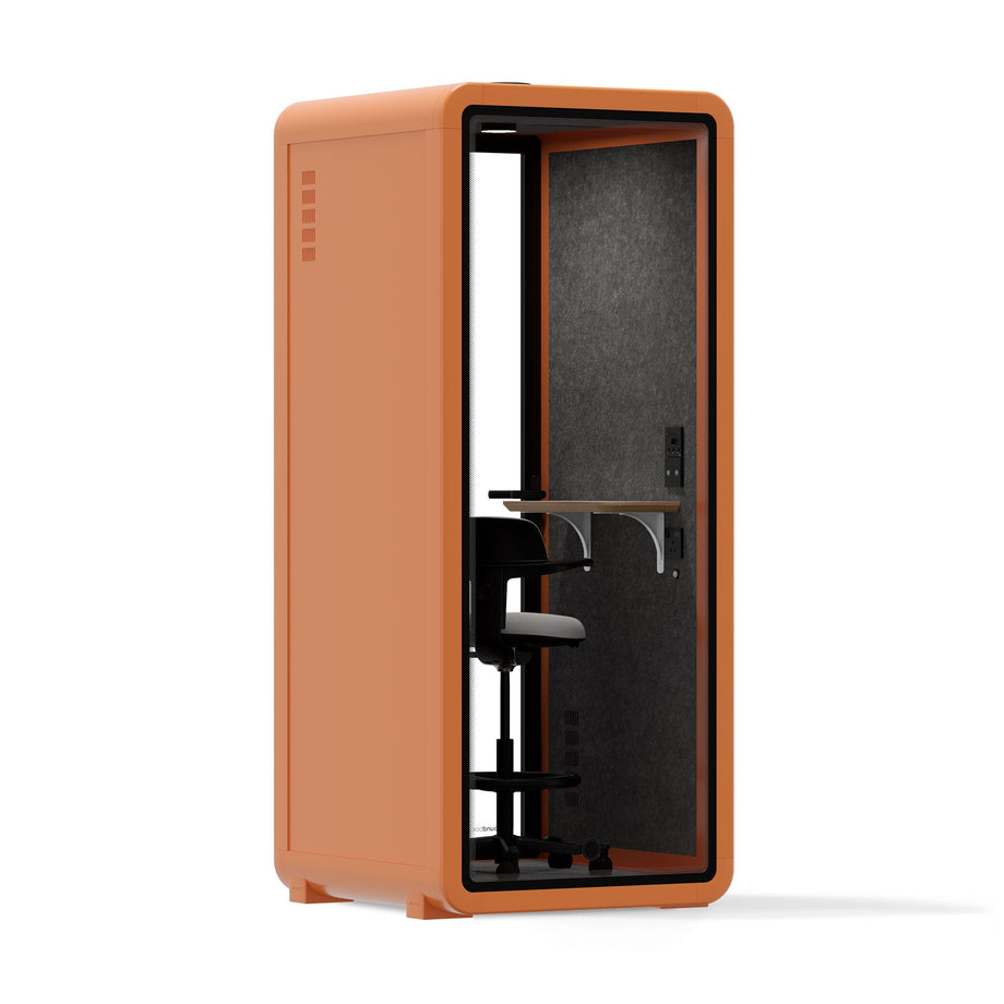 Office Pod Quell+ AcousticOrange / With Furniture / Dark Grey