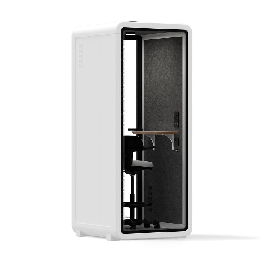 Office Pod Quell+ AcousticWhite / With Furniture / Dark Grey