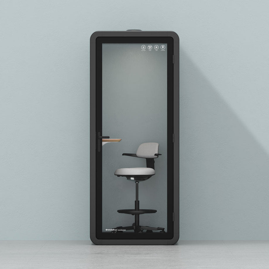 Office Pod Quell+ AcousticWooden / With Furniture / Dark Grey