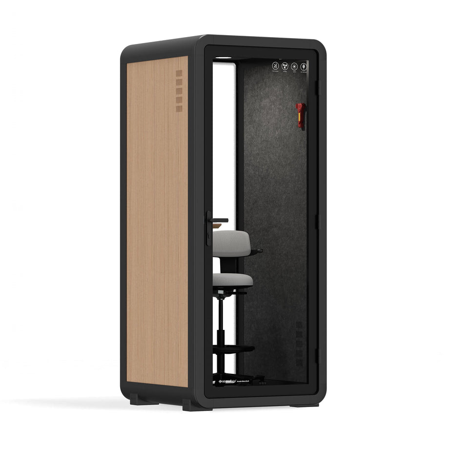 Office Pod Quell+ AcousticWooden / With Furniture / Dark Grey