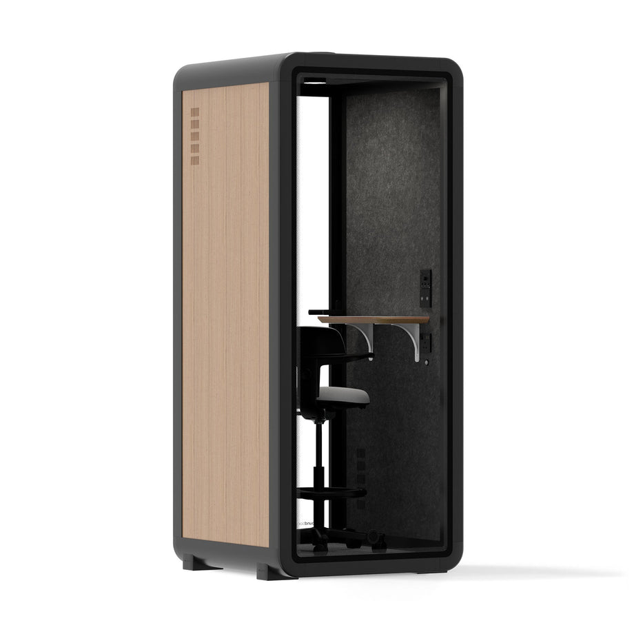 Office Pod Quell+ AcousticWooden / With Furniture / Dark Grey