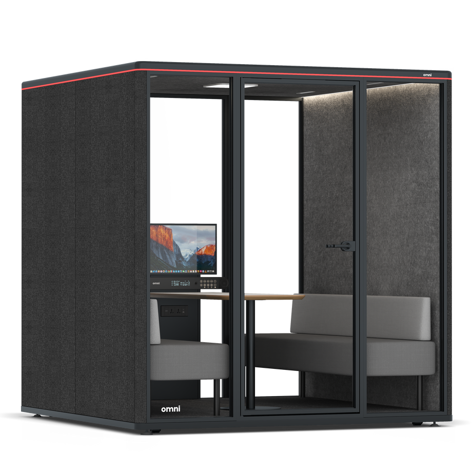 Omni Seis Sofá (+ Suporte para Monitor) / Gabriel Medley Black / #615f5d