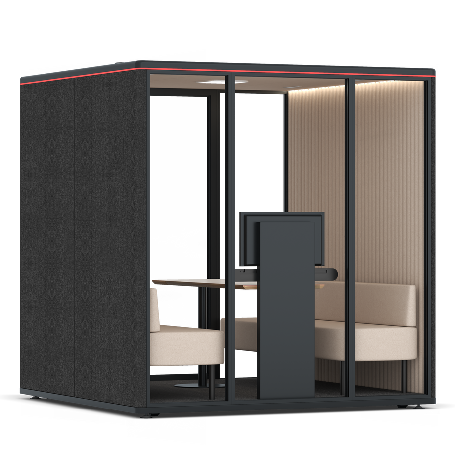 Omni Seis Sofá (+ Suporte para Monitor) / Gabriel Medley Black / #a18e7e