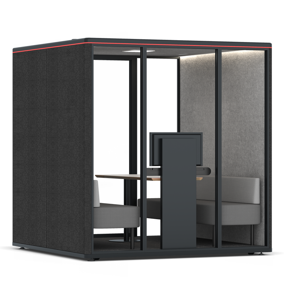 Omni Seis Sofá (+ Suporte para Monitor) / Gabriel Medley Black / #a49f98