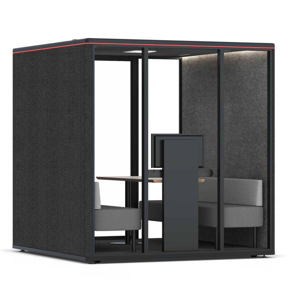 Omni Seis Sofá (+ Suporte para Monitor) / Gabriel Medley Black / #615f5d
