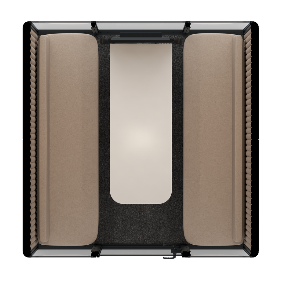 Omni Seis Sofá (+ Suporte para Monitor) / Gabriel Medley Black / #a18e7e