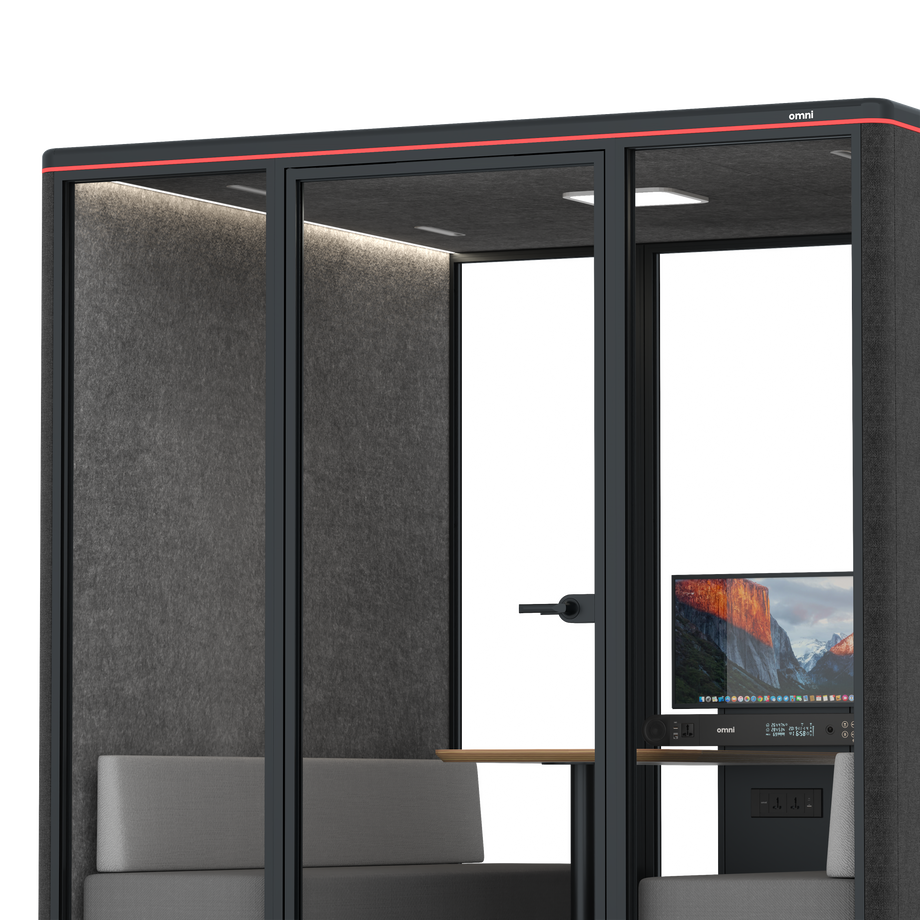 Omni Seis Sofá (+ Suporte para Monitor) / Gabriel Medley Black / #615f5d