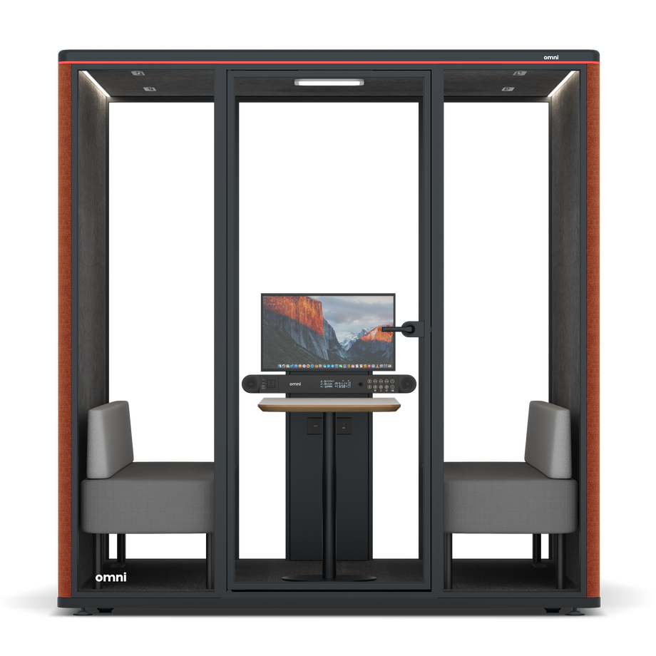 Omni Seis Sofá (+ Suporte para Monitor) / Bloody Orange / #615f5d