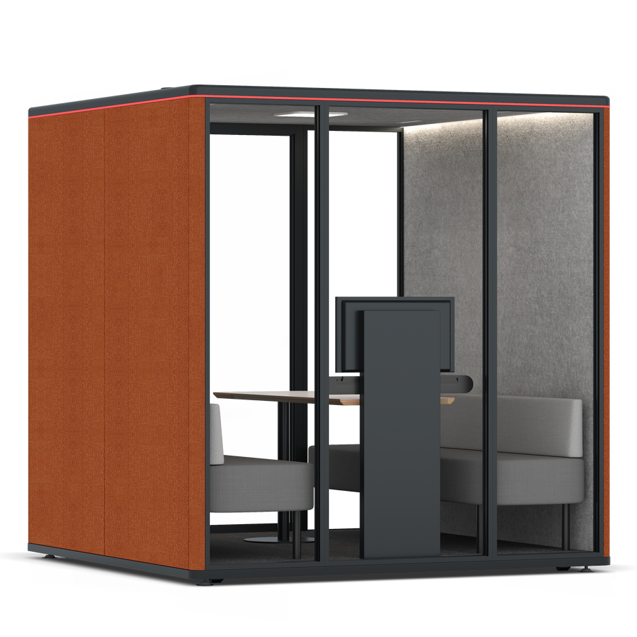 Omni Seis Sofá (+ Suporte para Monitor) / Bloody Orange / #a49f98