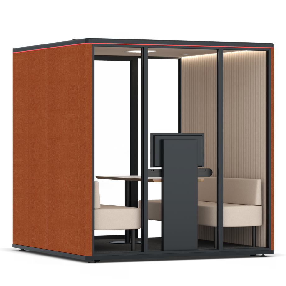 Omni Seis Sofá (+ Suporte para Monitor) / Bloody Orange / #a18e7e