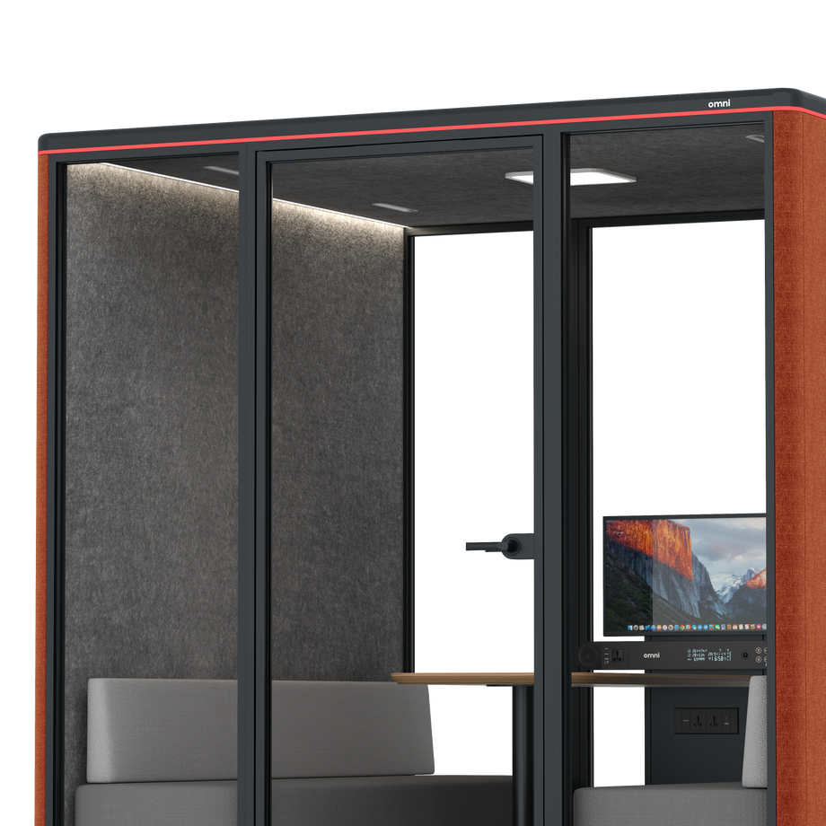 Omni Seis Sofá (+ Suporte para Monitor) / Bloody Orange / #615f5d