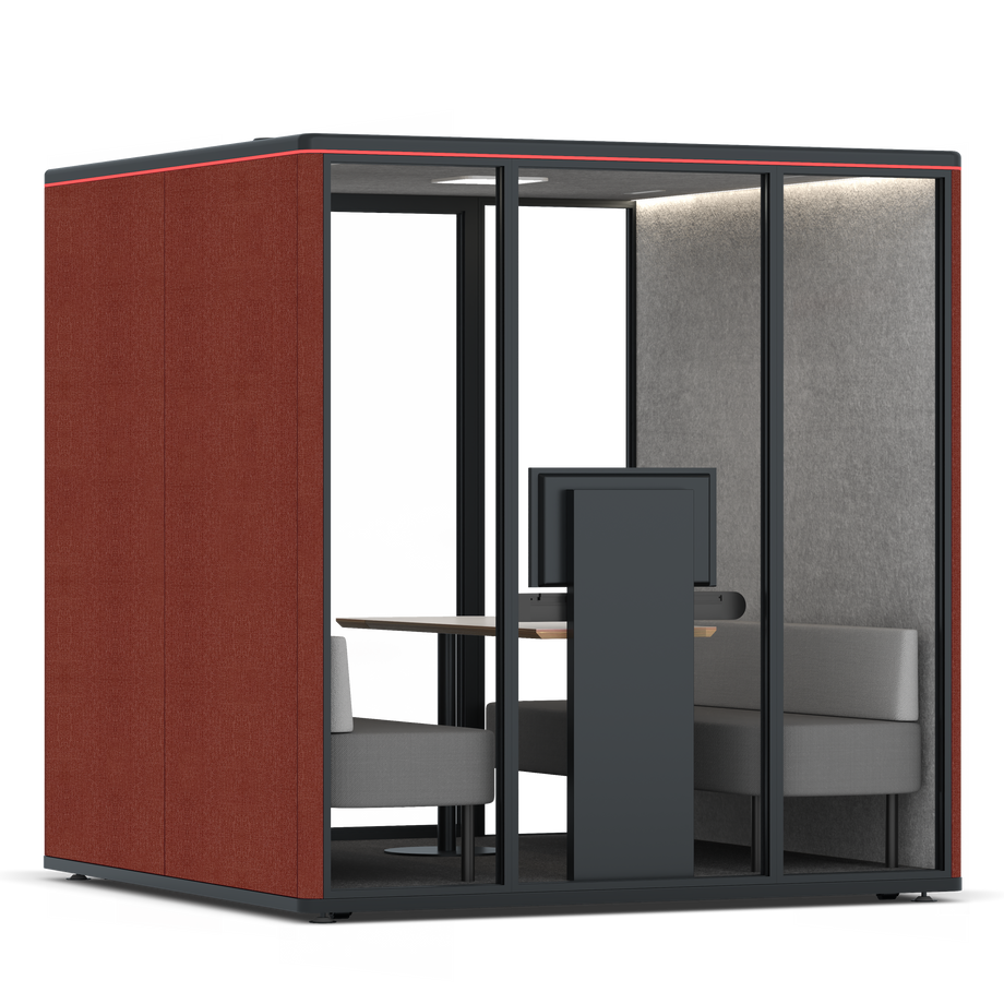 Omni Seis Sofá (+ Suporte para Monitor) / Gabriel Medley Deep Rouge / #a49f98
