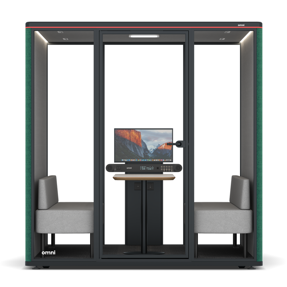 Omni Seis Sofá (+ Suporte para Monitor) / Gabriel Medley Forest Green / #6d6c69