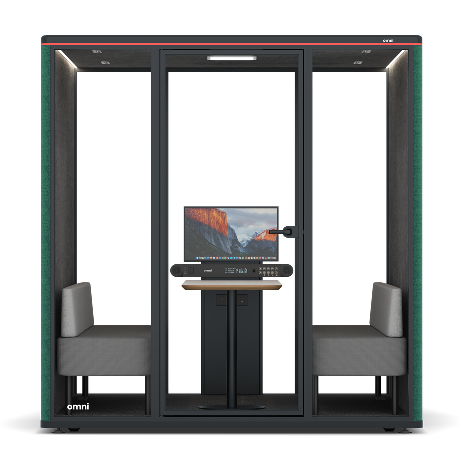 Omni Seis Sofá (+ Suporte para Monitor) / Gabriel Medley Forest Green / #615f5d