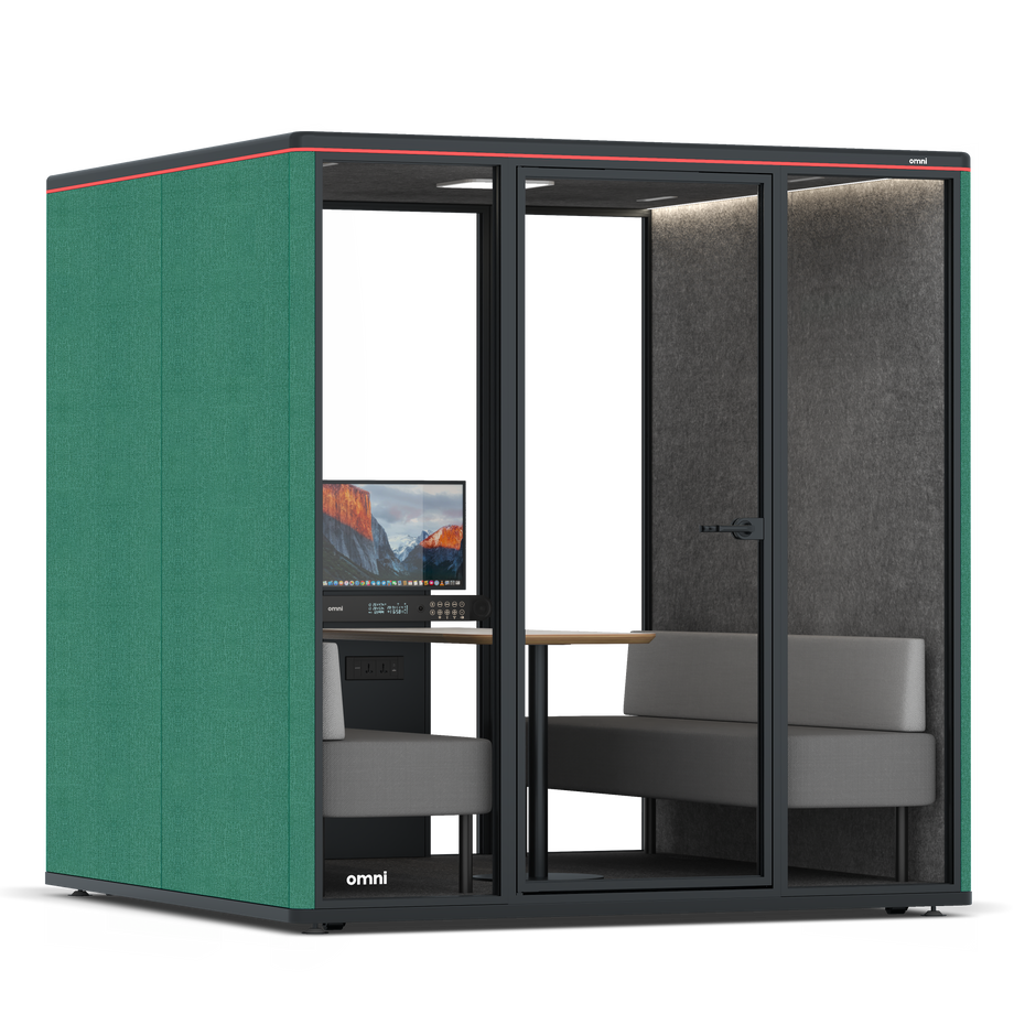 Omni Seis Sofá (+ Suporte para Monitor) / Gabriel Medley Forest Green / #615f5d