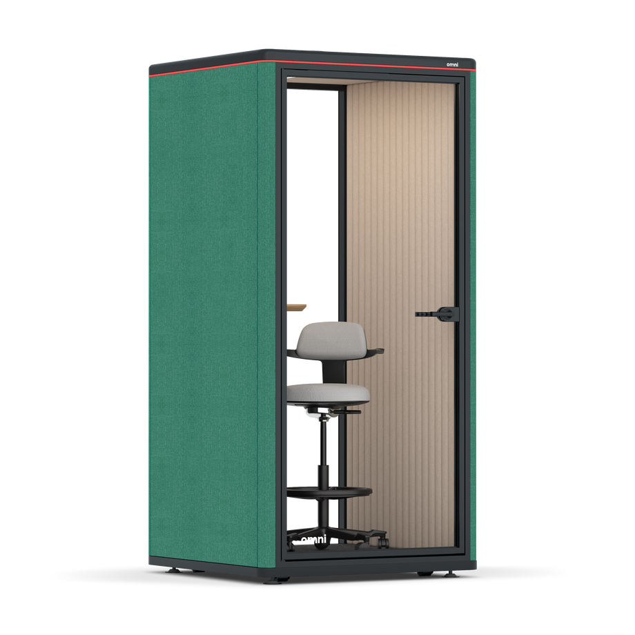 Omni One PlusStatic Device Shelf / Gabriel Medley Forest Green / #a18e7e