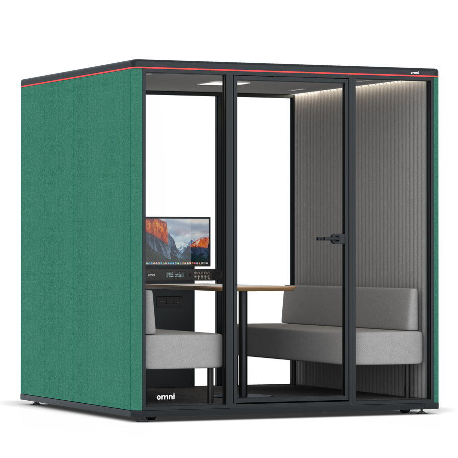 Omni Seis Sofá (+ Suporte para Monitor) / Gabriel Medley Forest Green / #6d6c69