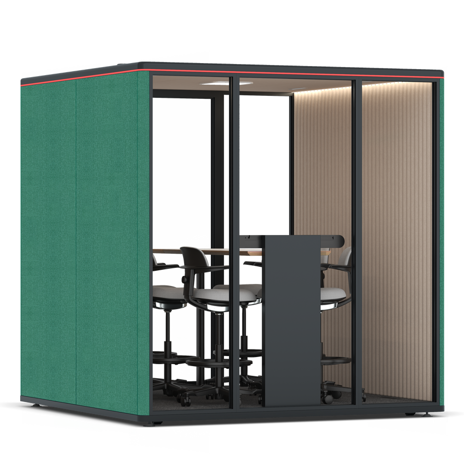 Omni Seis Mesa de Reunião de Balcão / Gabriel Medley Forest Green / #a18e7e
