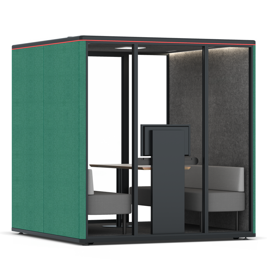Omni Seis Sofá (+ Suporte para Monitor) / Gabriel Medley Forest Green / #615f5d