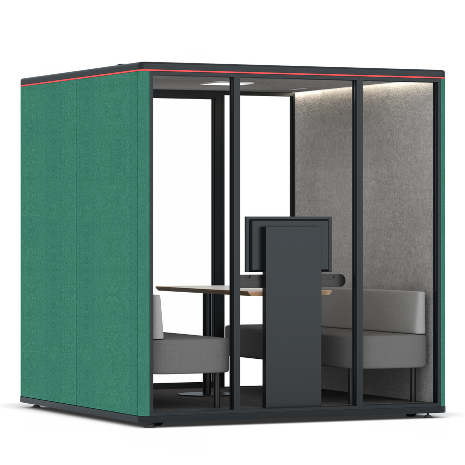 Omni Seis Sofá (+ Suporte para Monitor) / Gabriel Medley Forest Green / #a49f98