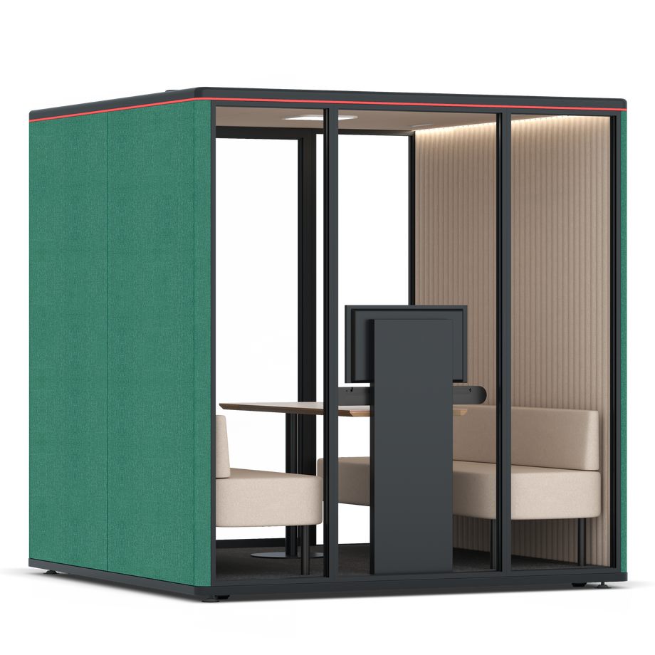 Omni Seis Sofá (+ Suporte para Monitor) / Gabriel Medley Forest Green / #a18e7e