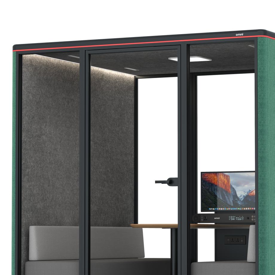 Omni Seis Sofá (+ Suporte para Monitor) / Gabriel Medley Forest Green / #615f5d